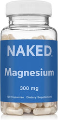 Naked Magnesium Glycinate Complex - 300mg Magnesium Supplement with Citrate &amp Malate - High Absorption Formula - Vegan Non-GMO Gluten-Free - 120 Capsules