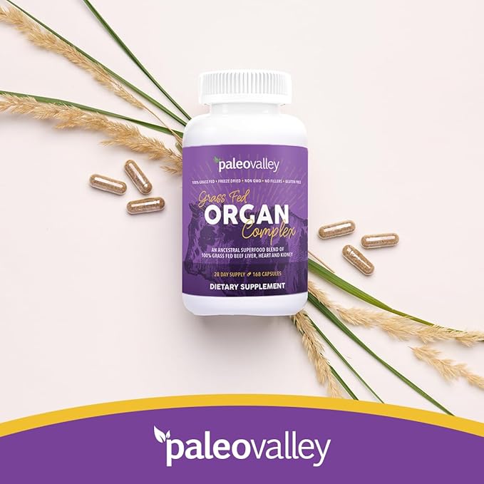 Paleovalley Grass Fed Beef Organ Complex - Freeze-Dried Beef Liver Heart and Kidney Blend 1 Bottle
