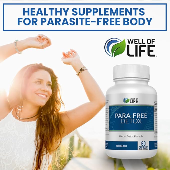 Well of Life para-Free Detox: Immune Support &amp Natural Detox Blend with Zinc Black Walnut Wormwood Goldenseal Cranberry &amp Garlic. Synergistic Formula for Overall Wellness: 90 V Capsules
