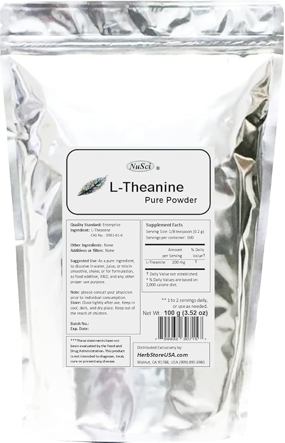 L-Theanine Pure Powder (500 Grams (1.1 lb))