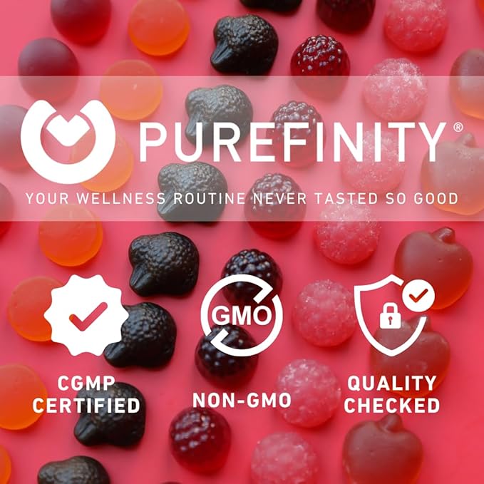PUREFINITY Fiber + Elderberry Gummies Bundle (Inulin FOS Prebiotic Fiber Gummies + Double Strength Elderberry Gummies with Zinc &amp Vitamin C)