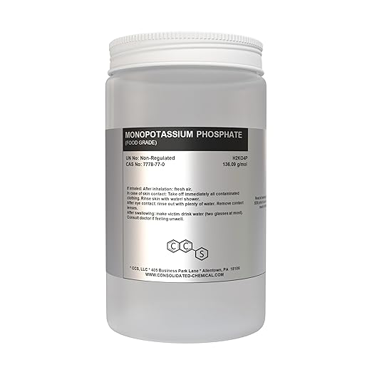 Monopotassium Phosphate | Food Grade | Kosher &amp Halal - 1 kg (2.2lbs.)