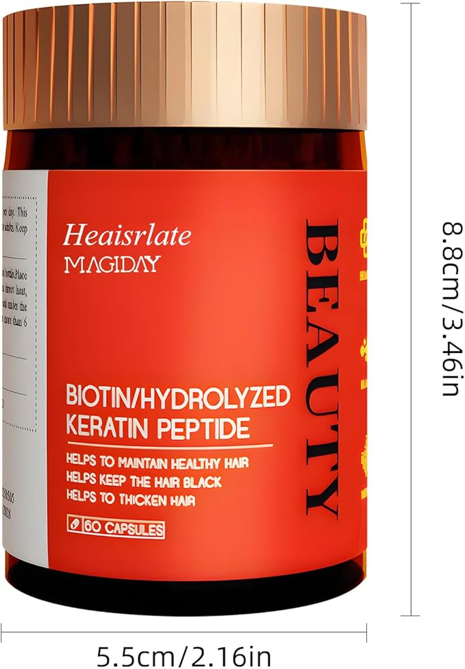 High Potency Biotin Supplement 11000mcg for Hair Growth Skin Health &amp Nail Strength - with MELATINE Hydrolyzed Keratin 200mg Hyaluronic Acid 100mg &amp Hair Health Complex Formula