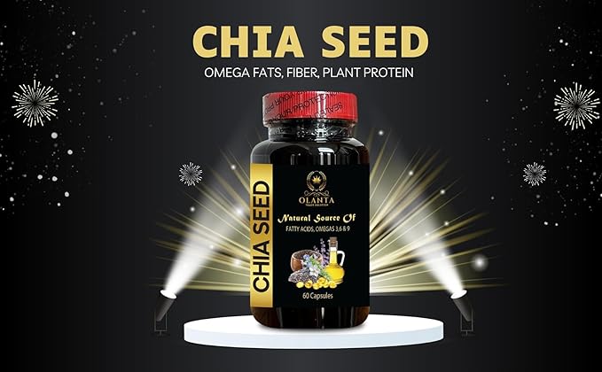 CHIA Seed Supplement - White chia Seeds Organic USA Chia Seed Extract Pills chia Seeds Energy chia Seeds Counts Omega 3 6 9 chia Seeds Organic - 1 Bottle