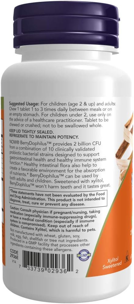 NOW Foods BerryDophilus 60 Count (Pack of 2)