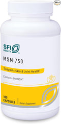 Klaire Labs SFI Health MSM 750 - Clinically Tested to Support Joint Comfort &amp Structure Methylsulfonylmethane as OptiMSM (100 Capsules)