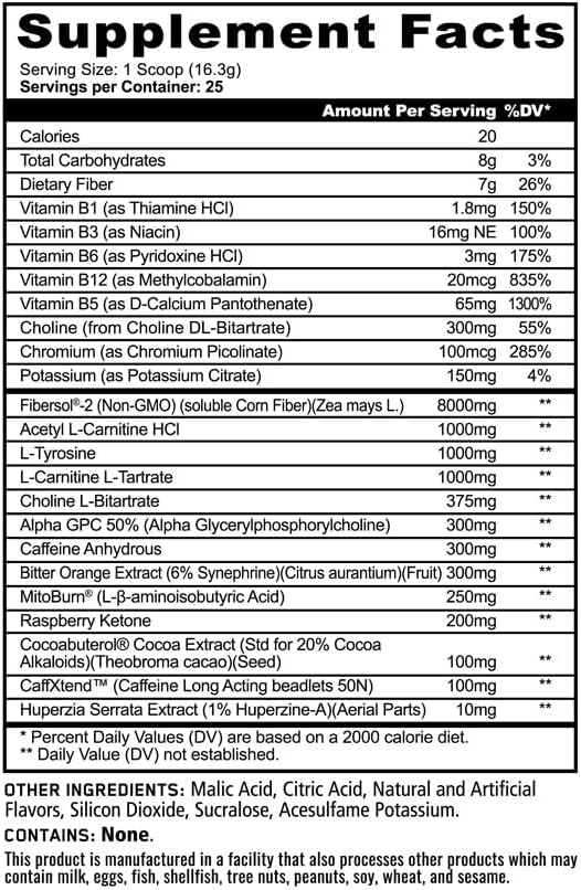 Underground Bio Labs: Panda Burn MAX Enhance Your Strength Energy Focus with Dual Source Caffiene (350mg) Alpha GPC and MitoBurn®(Dragonfruit Watermelon)(25 Servings)