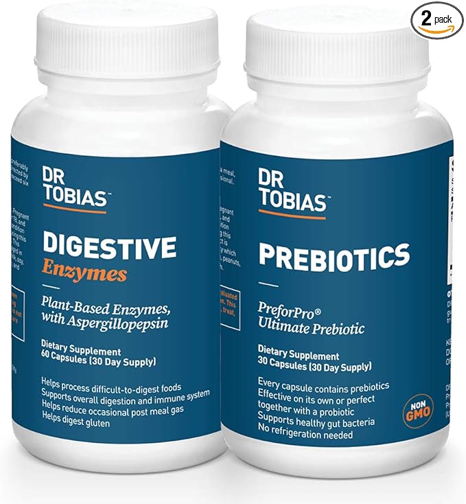 Dr. Tobias Prebiotics &amp Digestive Enzymes Bundle for Digestive Health