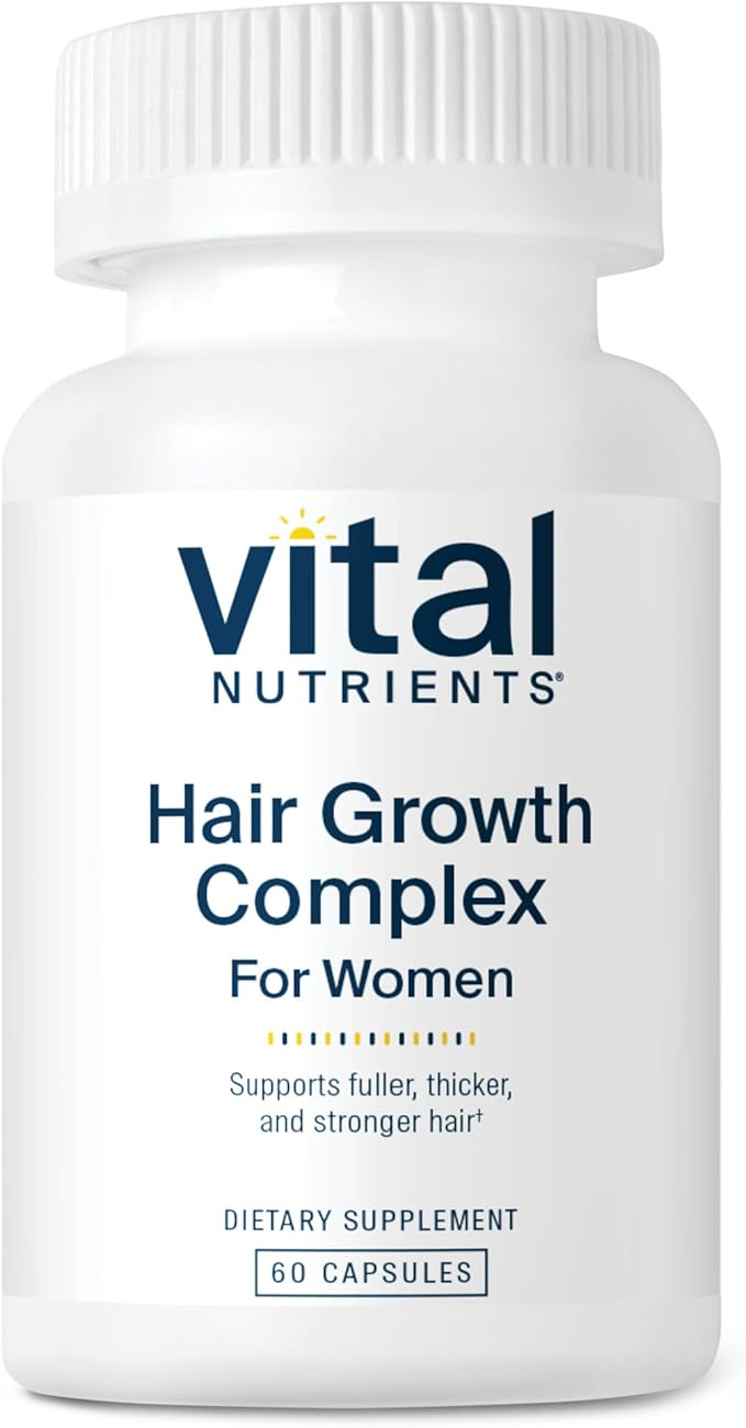Vital Nutrients Hair Growth Vitamins Complex for Women - Hair Growth Supplement Supports Fuller Thicker Stronger with Keratin Ashwagandha Hops and Biotin - Vegan Dairy Gluten Free - 60 Count