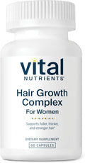 Vital Nutrients Hair Growth Vitamins Complex for Women - Hair Growth Supplement Supports Fuller Thicker Stronger with Keratin Ashwagandha Hops and Biotin - Vegan Dairy Gluten Free - 60 Count