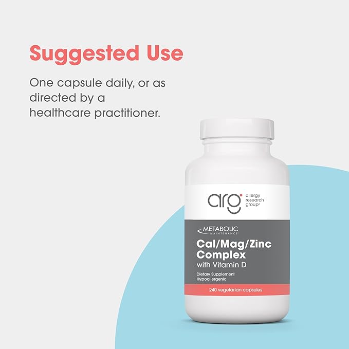 Metabolic Maintenance Cal Mag Zinc Complex with Vitamin D-3 - Higher Absorption for Bone + Heart Support (240 Capsules)