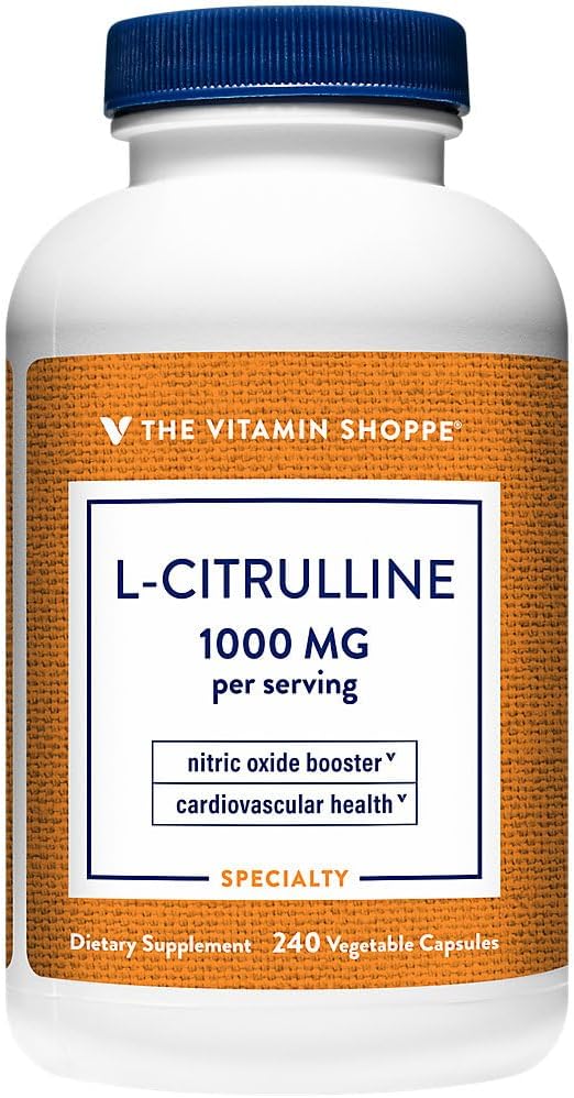 The Vitamin Shoppe L-Citrulline a Free-Form Amino Acid a Nitric Oxide Booster a 1000 MG (240 Vegetarian Capsules)