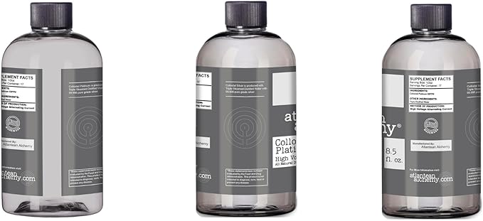 Colloidal Silver Copper Gold &amp Platinum Bundle 60PPM (4 Pack - 8.5oz Bottles)