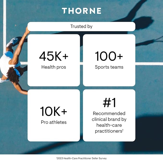 THORNE - B-Complex #12 - Vitamin B Complex with Choline Supplement - Supports Cellular Energy Production &amp a Healthy Nervous System* - Third-Party Certified - Gluten Dairy &amp Soy-Free - 60 Cap