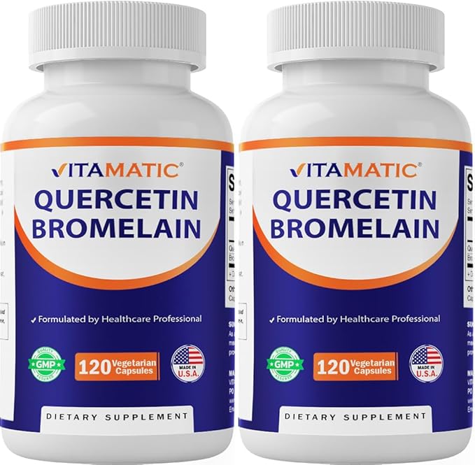 Vitamatic Quercetin with Bromelain – 120 Vegetarian Capsules - 2 Pack