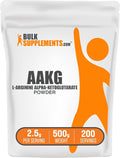 BulkSupplements.com AAKG Powder - Arginine AKG Supplement Nitric Oxide Supplement Unflavored &amp Gluten Free 2.5g per Serving 500g (1.1 lbs) (Pack of 1)