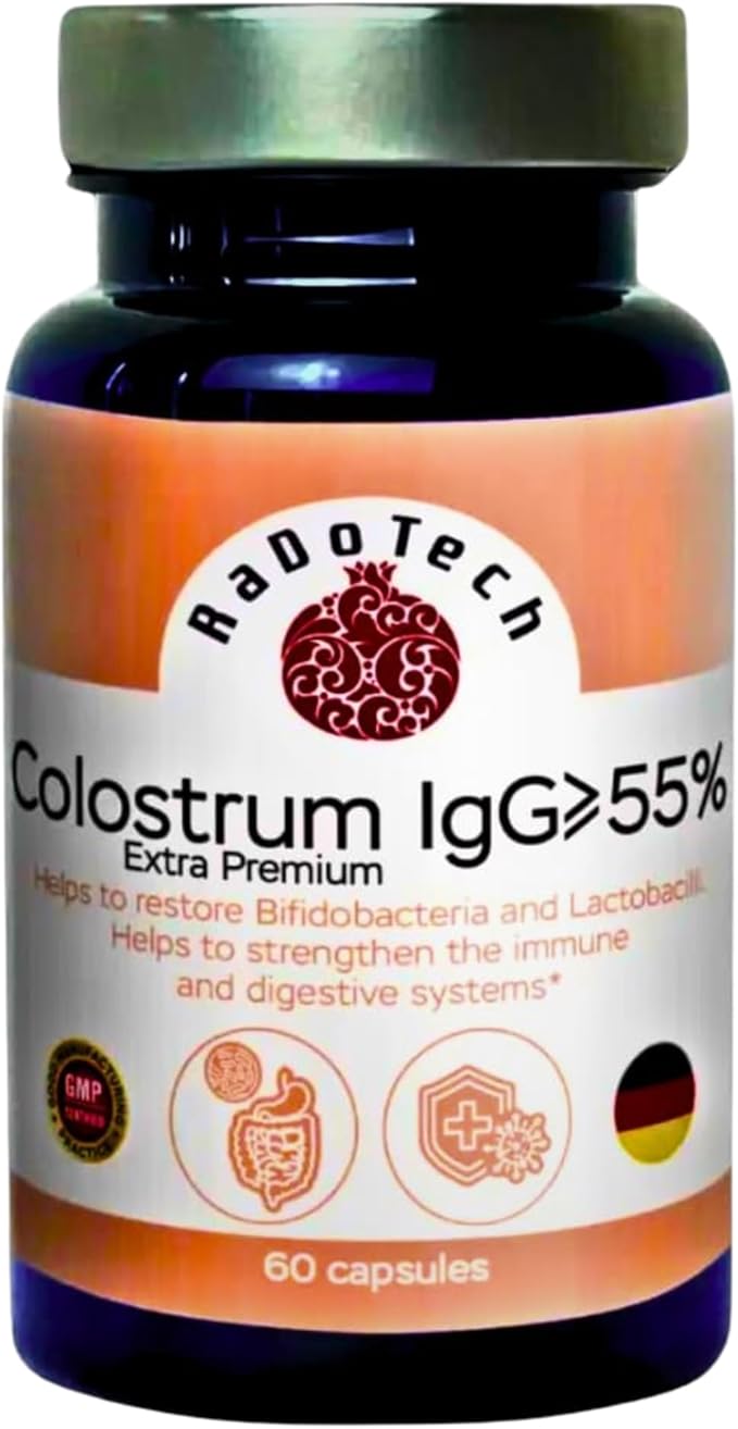 Colostrum IgG≥55% Extra Premium – 500 mg Per Capsule | High-Potency Gut Health Support | Non-GMO &amp Vegan Capsules