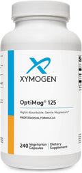 XYMOGEN OptiMag 125 - Magnesium Glycinate &amp Malate - Muscle &amp Nervous System Support - Gentle Daily Magnesium - 240 Capsules