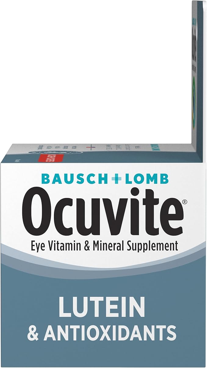 Bausch + Lomb Ocuvite Eye Vitamin &amp Mineral Supplement Contains Zinc Vitamins A C E &amp Lutein 60 Tablets (Pack of 2)