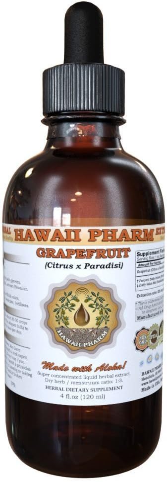 Hawaii Pharm Grapefruit Liquid Extract Grapefruit (Citrus x paradisi) Dried Peel Tincture Supplement 4 oz