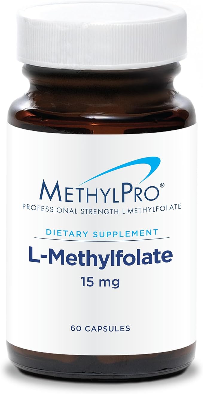 MethylPro 15mg L-Methylfolate (60 Capsules) - Professional Strength Active Methylfolate 5-MTHF Supplement for Mood Brain Health + Immune Support Non-GMO + Gluten-Free with No Fillers