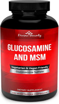 Divine Bounty Glucosamine Sulfate Supplement (2000mg per Serving) with MSM - 240 Small Vegetarian Capsules - No Shellfish or Harmful Additives
