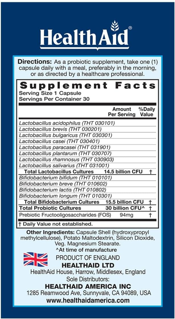 SeniorProbio – Once-Daily Probiotic with Prebiotic Fiber | 30 Billion CFU Acid &amp Bile Resistant Strains | 30 Vegetarian Capsules | Lactose Gluten &amp GMO-Free