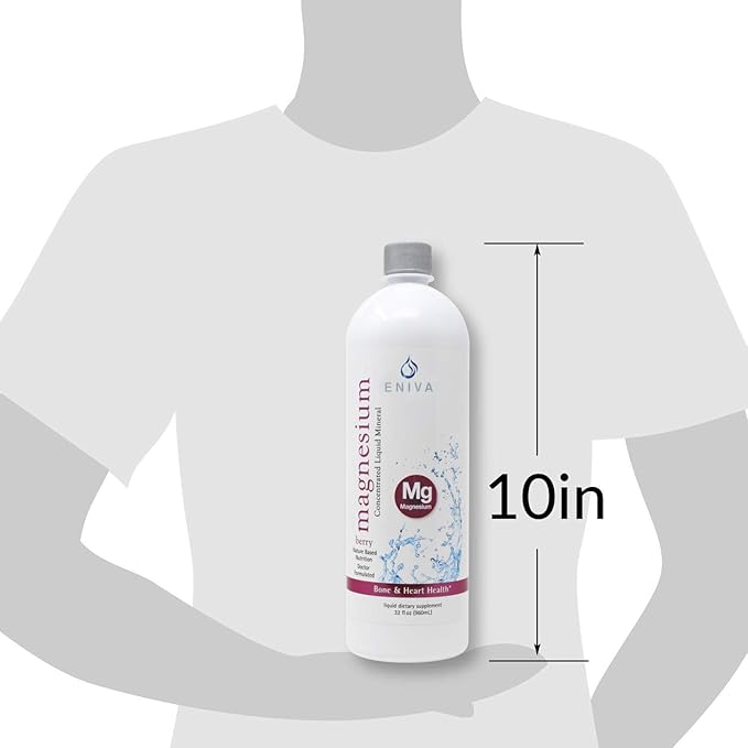 Liquid Ionic Magnesium Supplement (32oz) Digestive Health Muscle Energy and Bones. Doctor Formulated. Zero Calories. Zero Sugar. by Eniva Health.