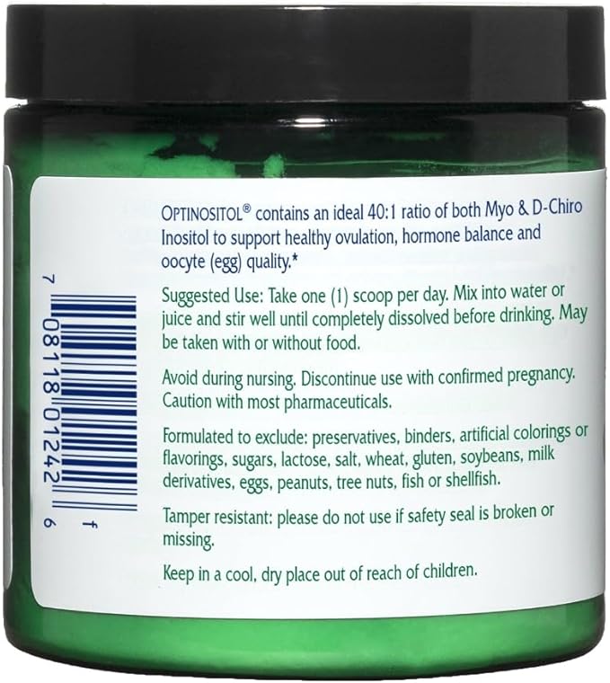Vitanica Optinositol - Ovulation Support with Myo-Inositol &amp D-Chiro Inositol - Women's Health Supplement with 4000 mg Myo-Inositol Powder &amp 100 mg D Chiro Inositol - Pro Logo - 4.4 Oz
