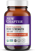 New Chapter Calcium Supplement - Bone Strength Plant-Based USDA Organic Calcium with Magnesium Vitamin D3+K2 for Bone Health &amp Joint Mobility Heart Support 905 mg dose - 180 Slim Tablets