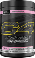 Cellucor C4 Ultimate Shred Pre Workout Powder Metabolism Supplement with Cayenne Extract+300mg Caffeine+TeaCrine+Dynamine - Pink Lemonade 20 Servings