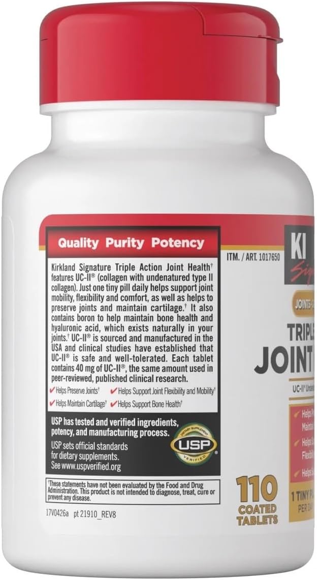 Signature Triple Action Joint Health Helps Preserve Joints and Maintain Cartilage Support Joint Mobility Flexibility and Comfort - 110 Coated Tablets