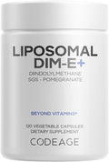 Codeage Liposomal DIM Supplement - 4 Months Supply of DIM Vitamins and SGS Pomegranate Broccoli Vitamin E Isomers Tocopherols Alpha Beta Gamma Delta - Liposomal Formula - Gluten-Free - 120 Capsules
