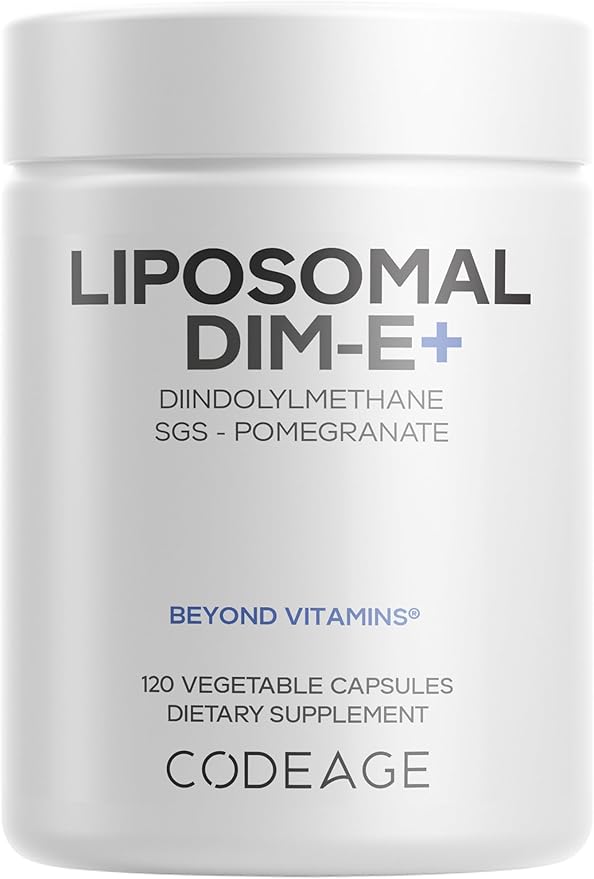 Codeage Liposomal DIM Supplement - 4 Months Supply of DIM Vitamins and SGS Pomegranate Broccoli Vitamin E Isomers Tocopherols Alpha Beta Gamma Delta - Liposomal Formula - Gluten-Free - 120 Capsules