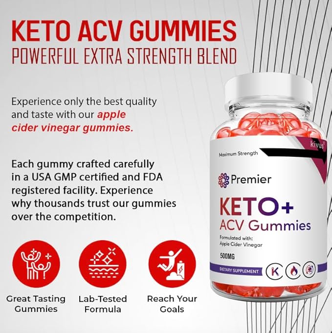 Premier Keto Gummies - Premier Keto + ACV Gummies (2 Pack 120 Gummies)
