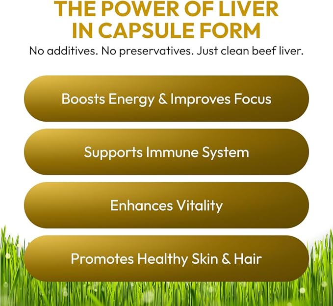 HAZEL'S Choice Grassfed Beef Liver Supplement 4500mg 180 Capsules Unflavored Organ Support Supplement &amp Nutrient-Rich 30 Servings