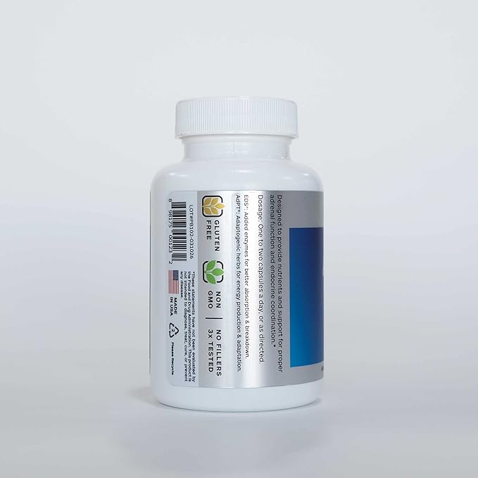 Professional Botanicals Adrenal Complex Supplement – Supports Healthy Adrenal Function Stress Relief and Energy Levels – 90 Vegetarian Capsules