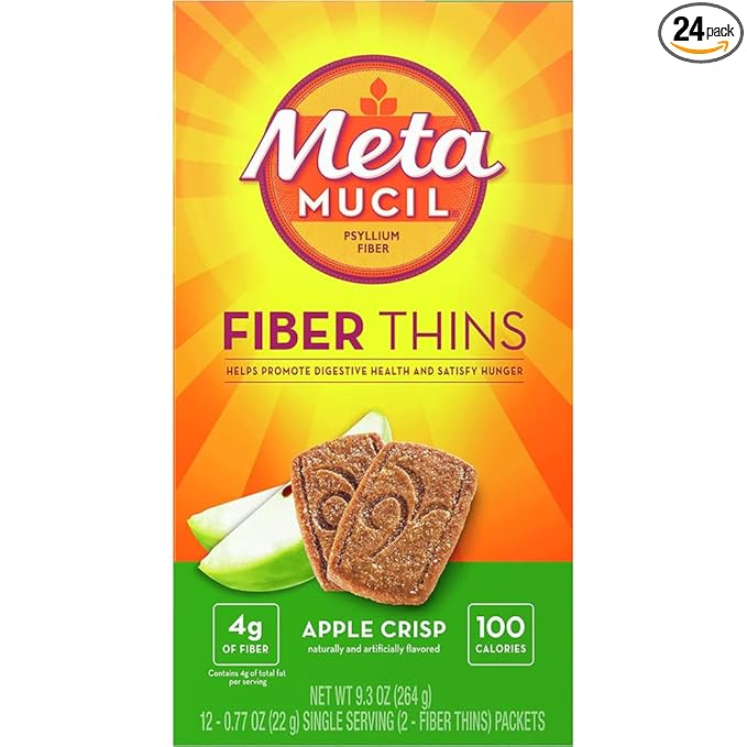 Metamucil MultiGrain Fiber Wafers Apple Crisp - 12 ct Pack of 2