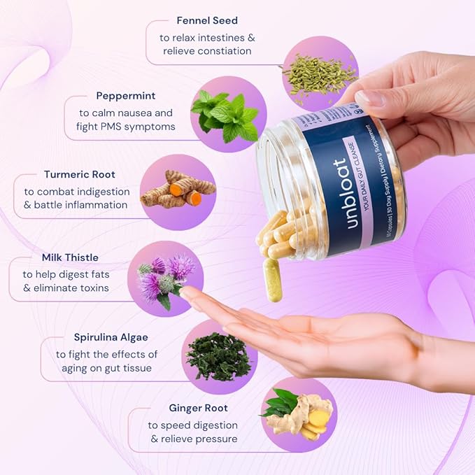 Anti-Bloat Pills for Women - Bloating Relief for Women &amp Digestive Support Supplement - Enhances Gut Health - No Bloat Formula with Prebiotics &amp Probiotics - Debloating Supplements - 60 Count
