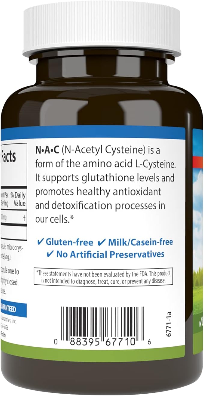 Carlson - NAC N-Acetyl Cysteine 500mg Liver Health Immune Function Antioxidant 120 Vegetarian Capsules