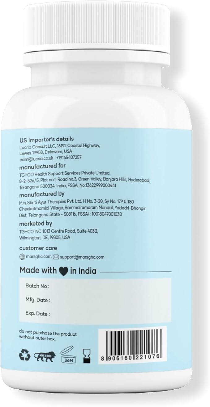 mars by GHC Micronized Creatine Monohydrate Capsules with Shilajit &amp Ashwagandha | Overall Well-Being | 240 Count | Pack of 2