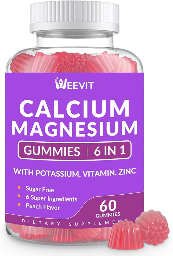 Sugar Free Calcium Gummies Supplement 600mg Calcium Magnesium Zinc Gummies with Vitamin D3 K2 Potassium High Absorption CA Gummy for Bone Teeth &amp Muscle