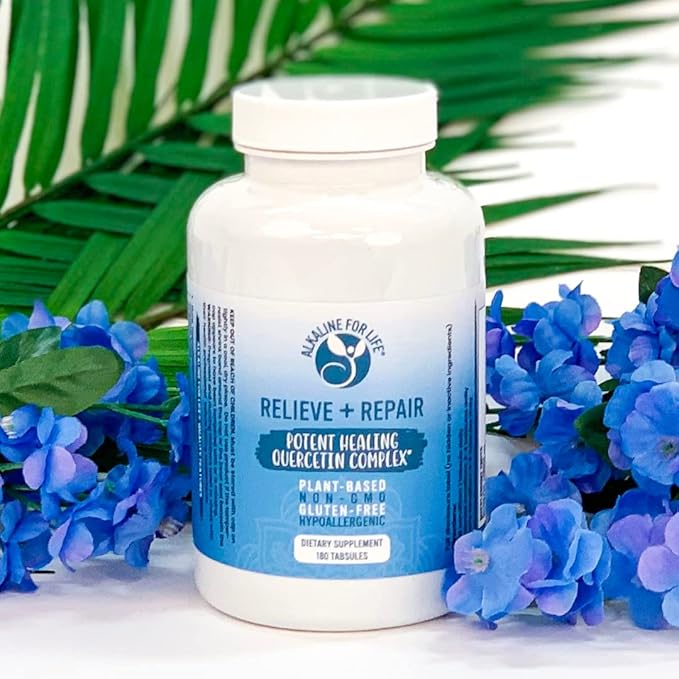 Alkaline for Life Quercetin 1000mg Tablets – Quercetin Dihydrate with Pomegranate + OPC Grape Seed Extract Antioxidant Supplement Water Soluble Plant Based Non GMO 180 Tablets