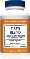 The Vitamin Shoppe Fiber Blend Natural Source Insoluble and (300 Capsules)