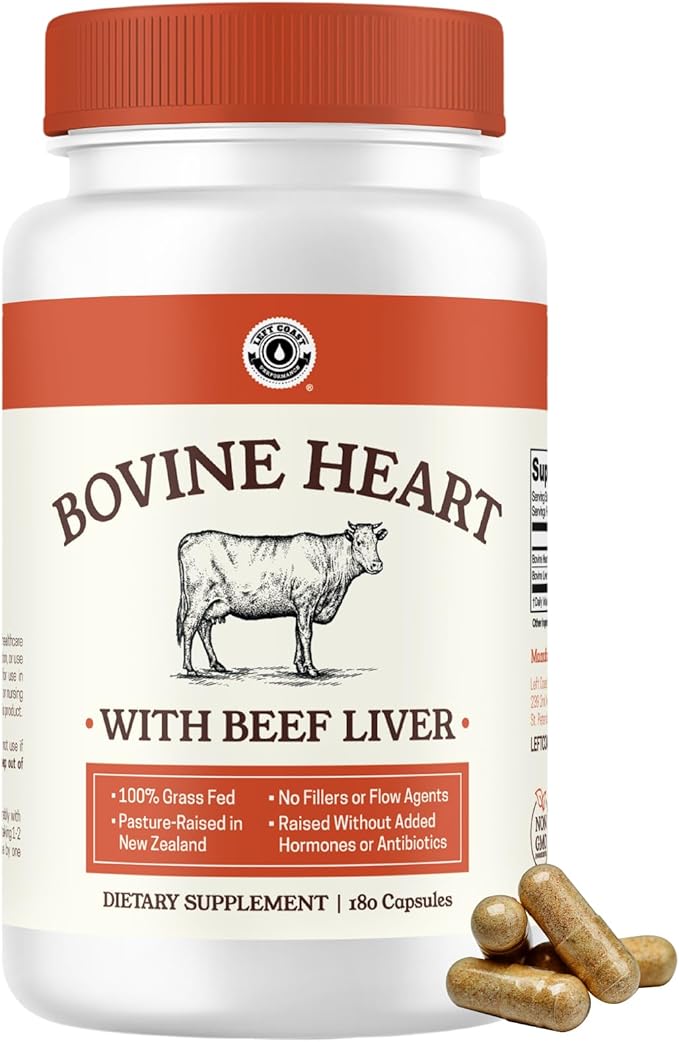 Beef Organ Complex + Organic Beef Liver + Grass Fed Heart &amp Liver Supplements - Organic Nutrient Dense Superfood for Overall Energy Health &amp Wellness - No Fillers Freeze Dried Supplements