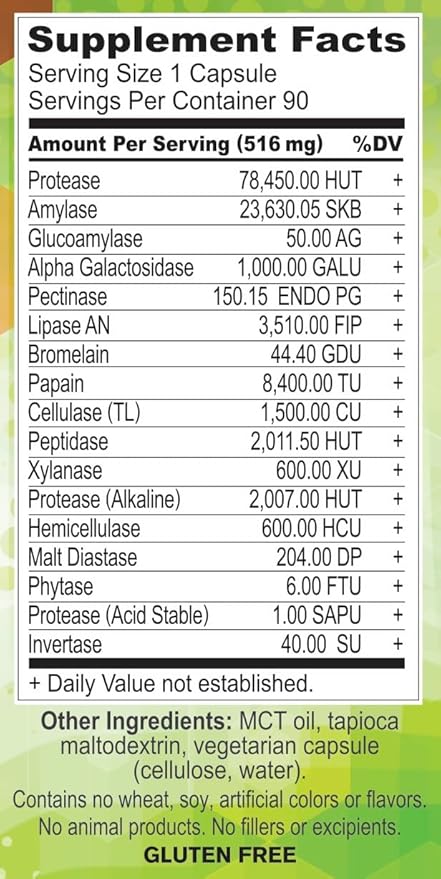 Body Ecology Assist Full Spectrum Enzymes | Plant Digestive Enzyme Supplement | Healthy Digestion and Absorbs Nutrients | 90 Vegetarian Count