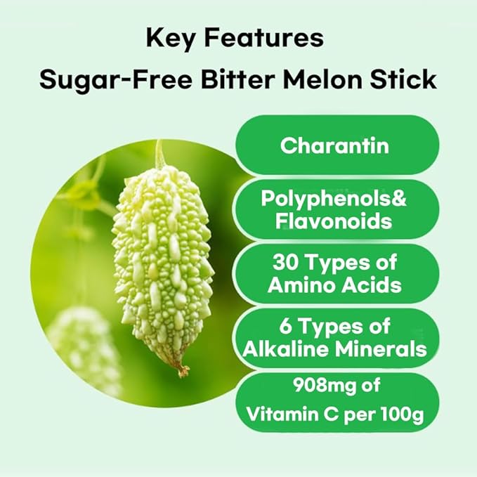 Korean Bitter Melon Juice Zero Sugar Korean-Grown Bitter Melon Celery Lettuce &amp Spinach Easy-Cut Liquid Stick Pouch HACCP Certified (15ml × 30sticks)