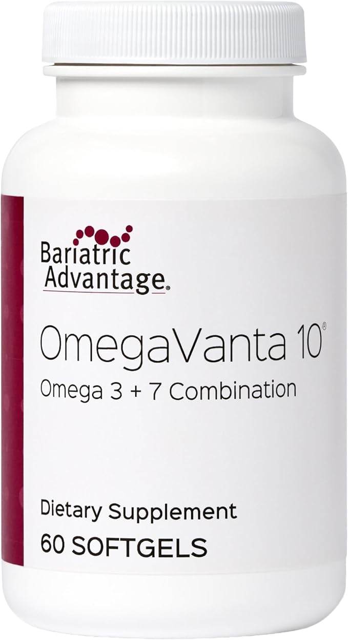 Bariatric Advantage OmegaVanta 10 - Omega Fish Oil - Enriched EPA &amp DHA - Enteric Softgel Design - Supports Heart Health* - Natural Lemon Flavor - 60 Softgels