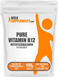 BulkSupplements.com Pure Vitamin B12 Methylcobalamin Powder - Vitamin B12 Supplements - Pure Product Multiple Servings 100g (3.5 oz) (Pack of 1)