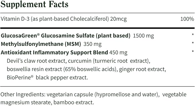 Snap Supplements Joint Health Support Supplement Plant Based Glucosamine &amp MSM Supplement Joint Supplement to Support Movement Flexibility and Strength Joint Support Supplement 90 Capsules
